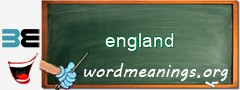 WordMeaning blackboard for england